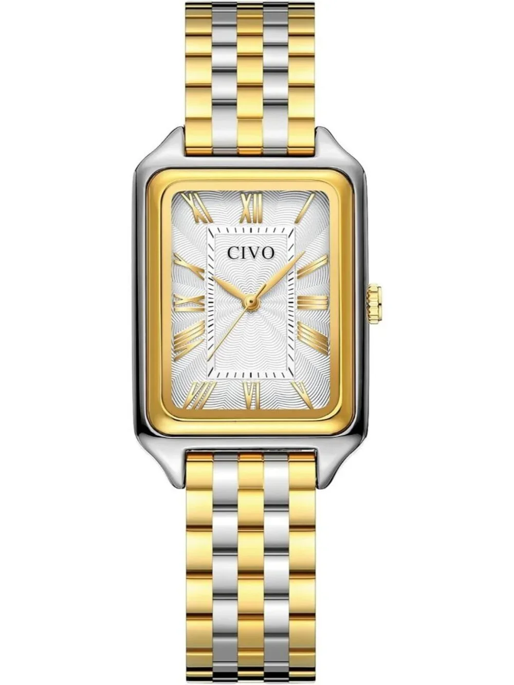 CIVO Womens Gold Silver Vintage Quartz Stainless Steel Bracelet Roman Dial Watch